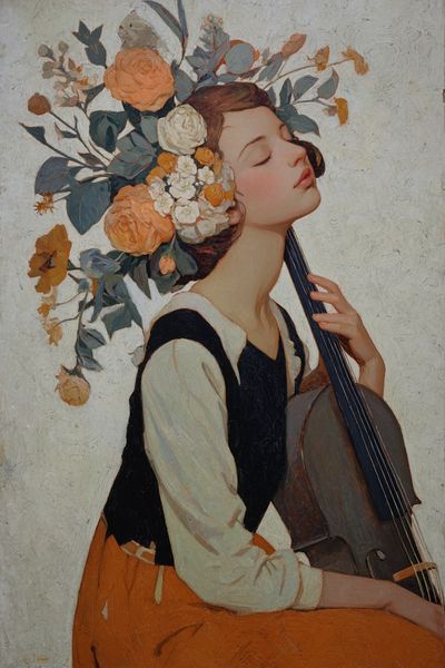 Serene Musician with Floral Crown