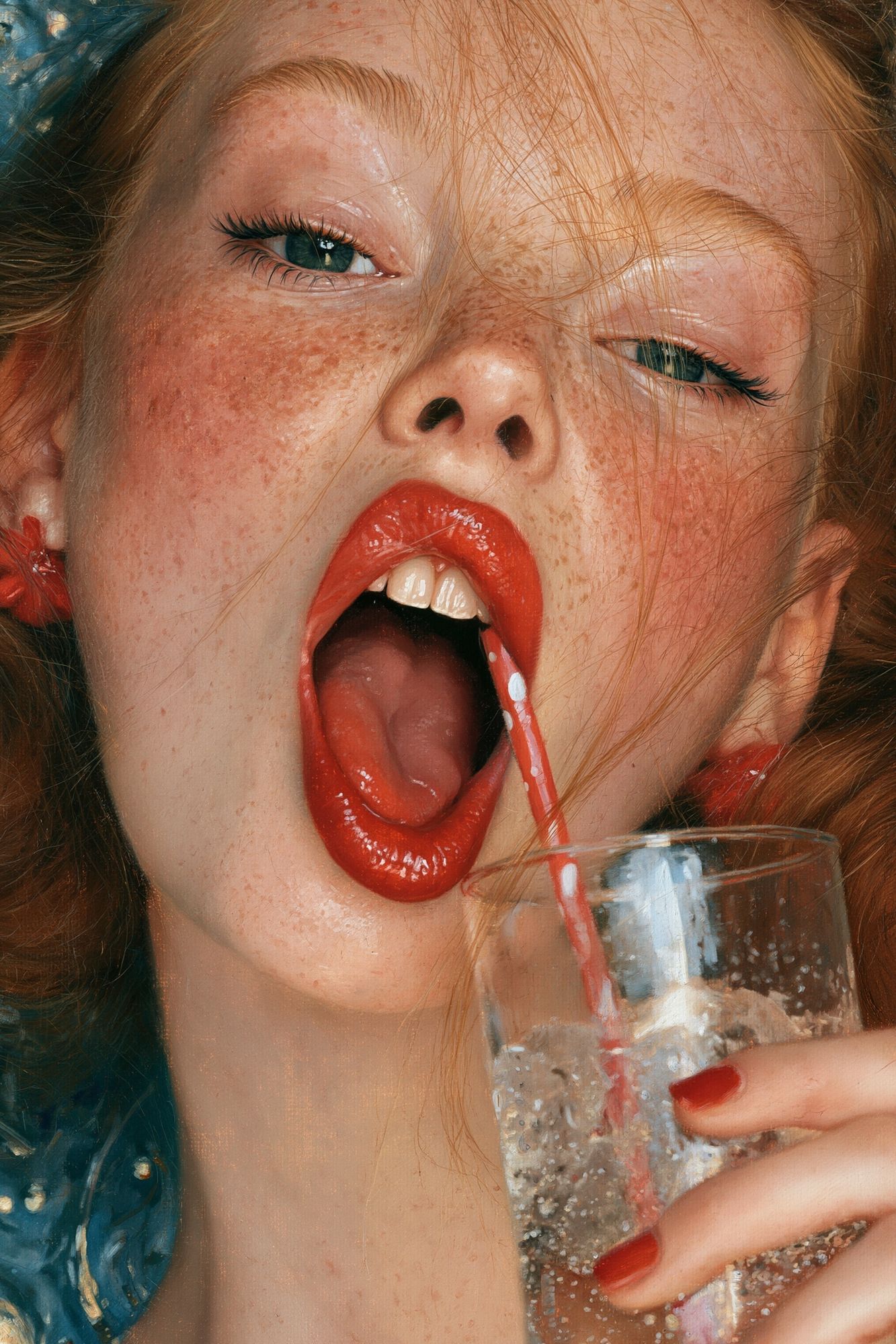 Red Lip Portrait Fine-Art Print. poster detail