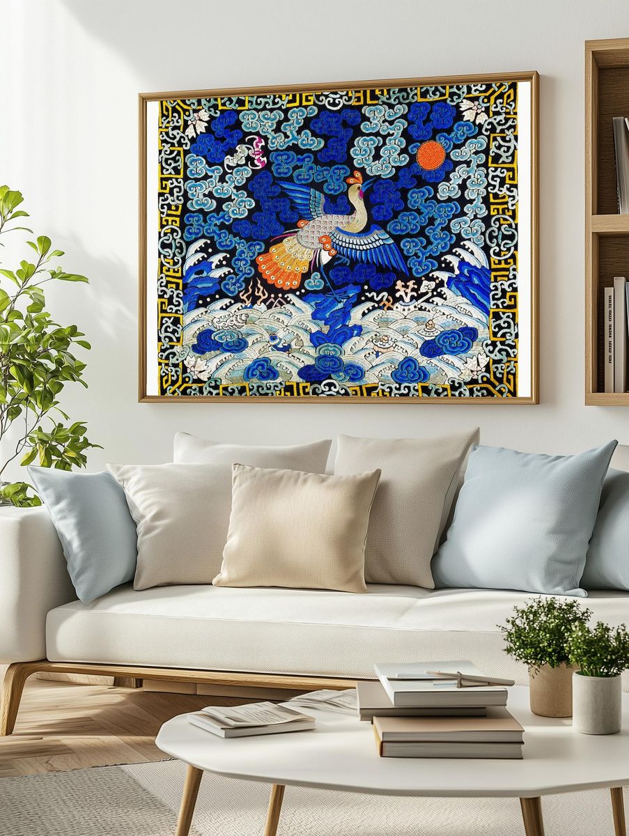 Phoenix in Clouds — Asian Art Print. — room view 2