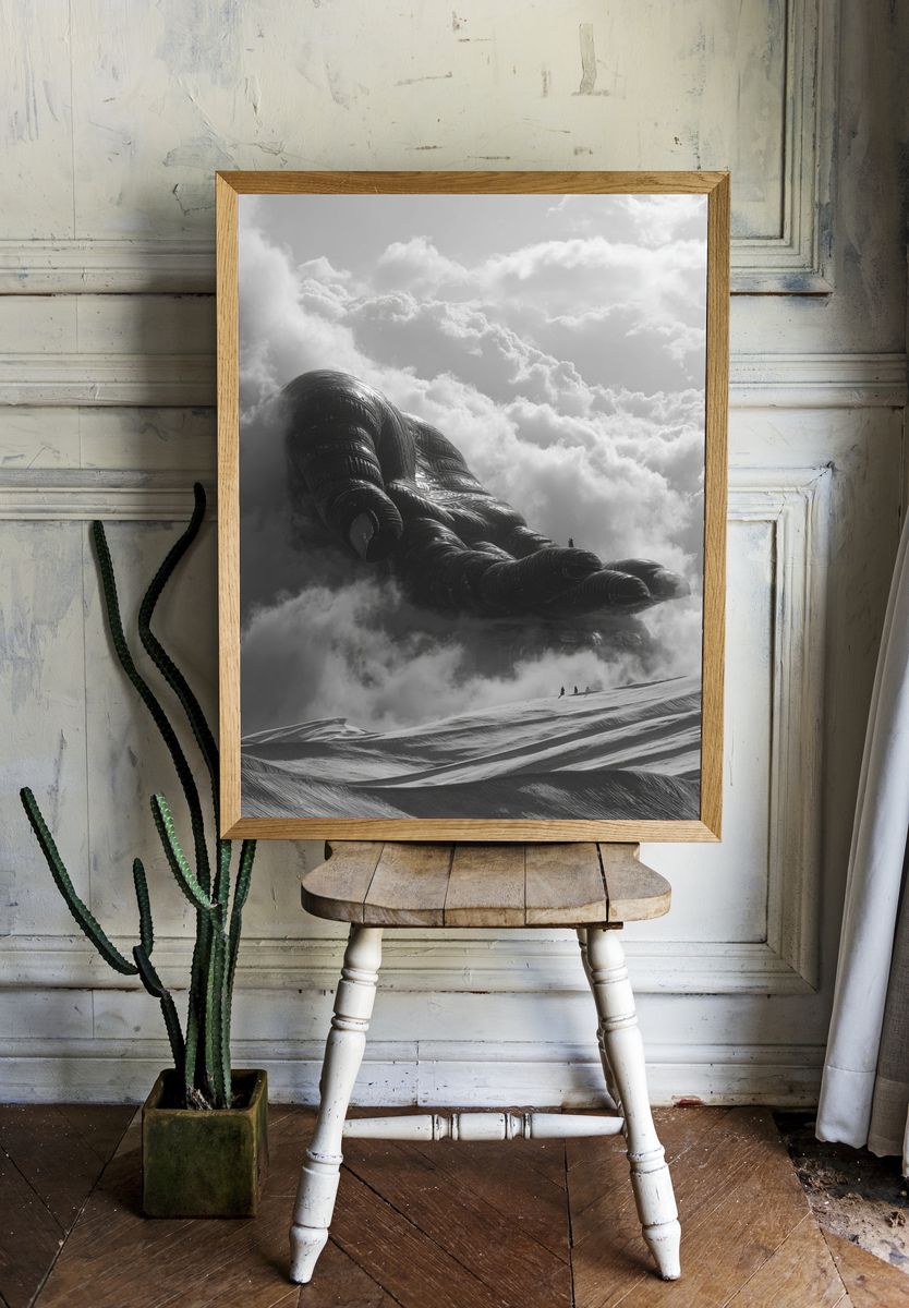 Giant Hand in Clouds — Fine Art Print room preview