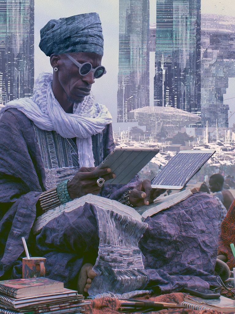 Futurist Reader Portrait Print. poster — fine-art art