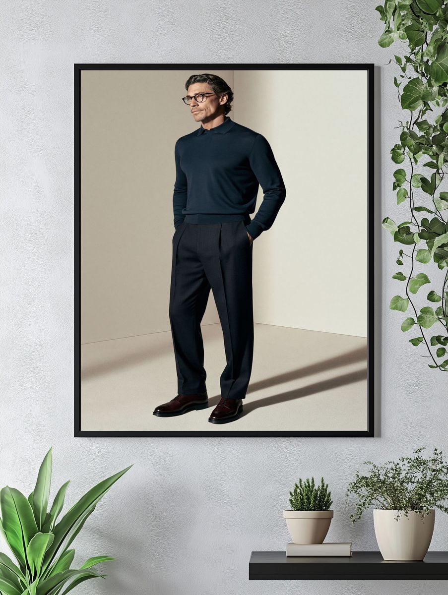 Elegant Menswear Portrait Print. — room view 4