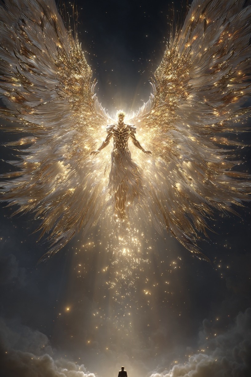 Celestial Guardian — Fantasy Art Print. poster — fine-art art