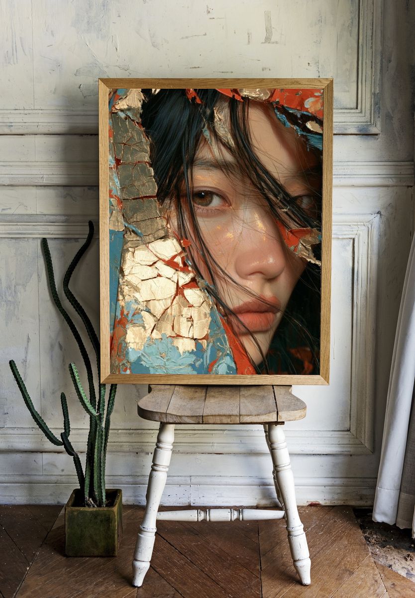 Textured Portrait Fine-Art Print. — room view 1
