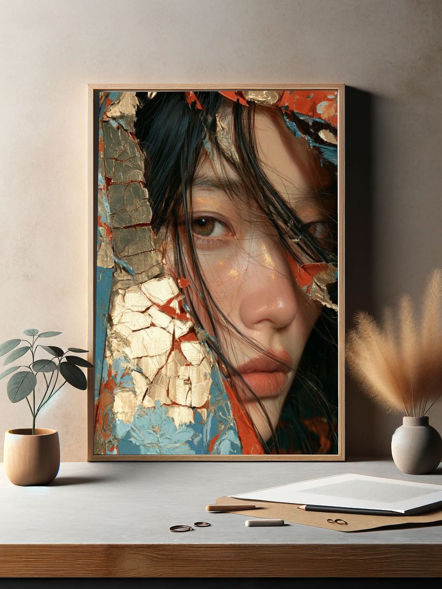 Textured Portrait Fine-Art Print. — room view 2