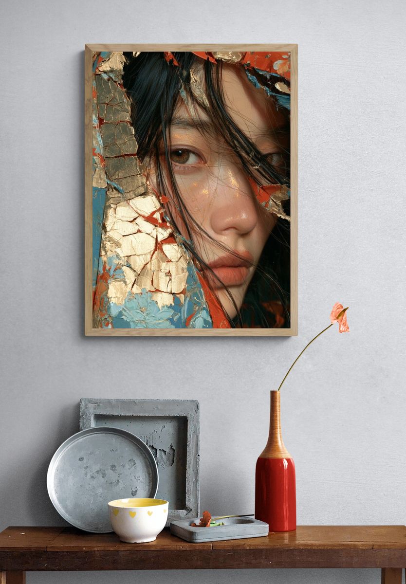 Textured Portrait Fine-Art Print. — room view 3