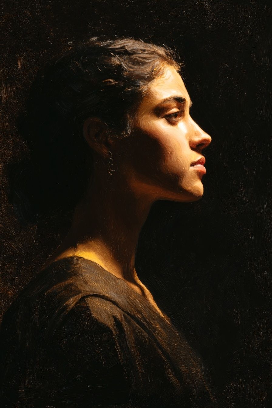 Profile of a Woman — Fine Art Print. poster — fine-art art