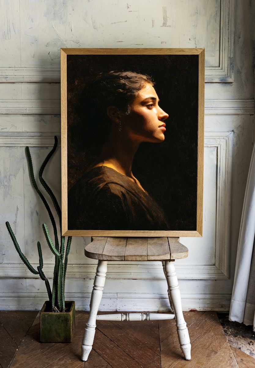 Profile of a Woman — Fine Art Print room preview