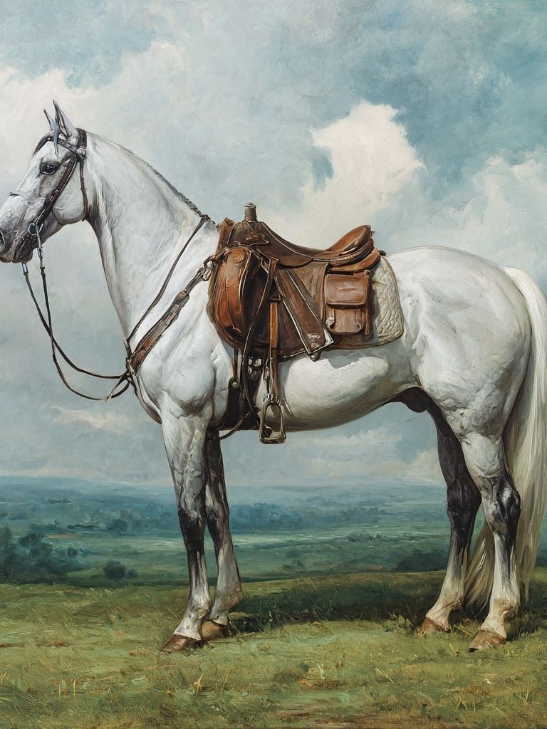 Majestic White Horse — Fine Art Print. poster — fine-art art