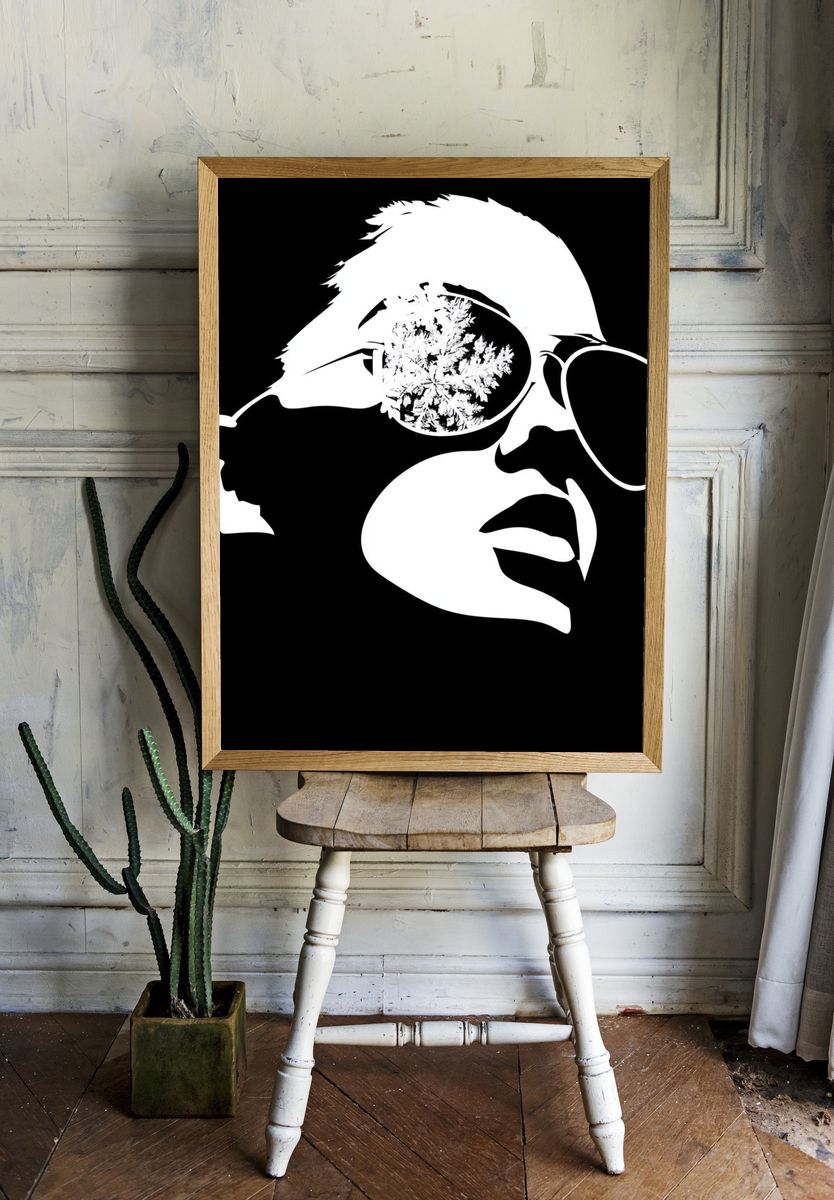 Andy Warhol Portrait Pop-Art Poster. — room view 1