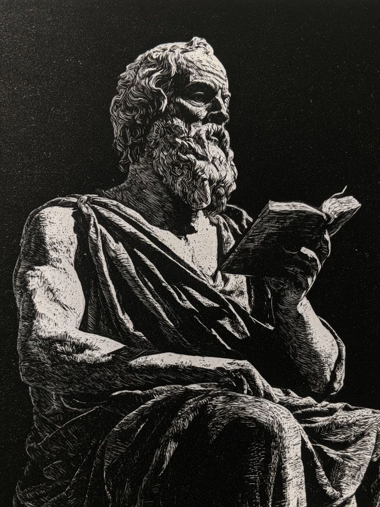 Greek Philosopher Ink Poster. poster — fine-art art