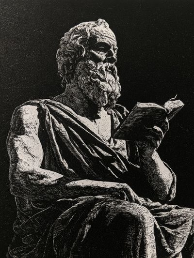 Greek Philosopher Ink Poster. poster