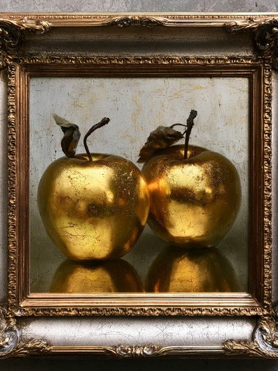 Golden Apples Still Life Print.