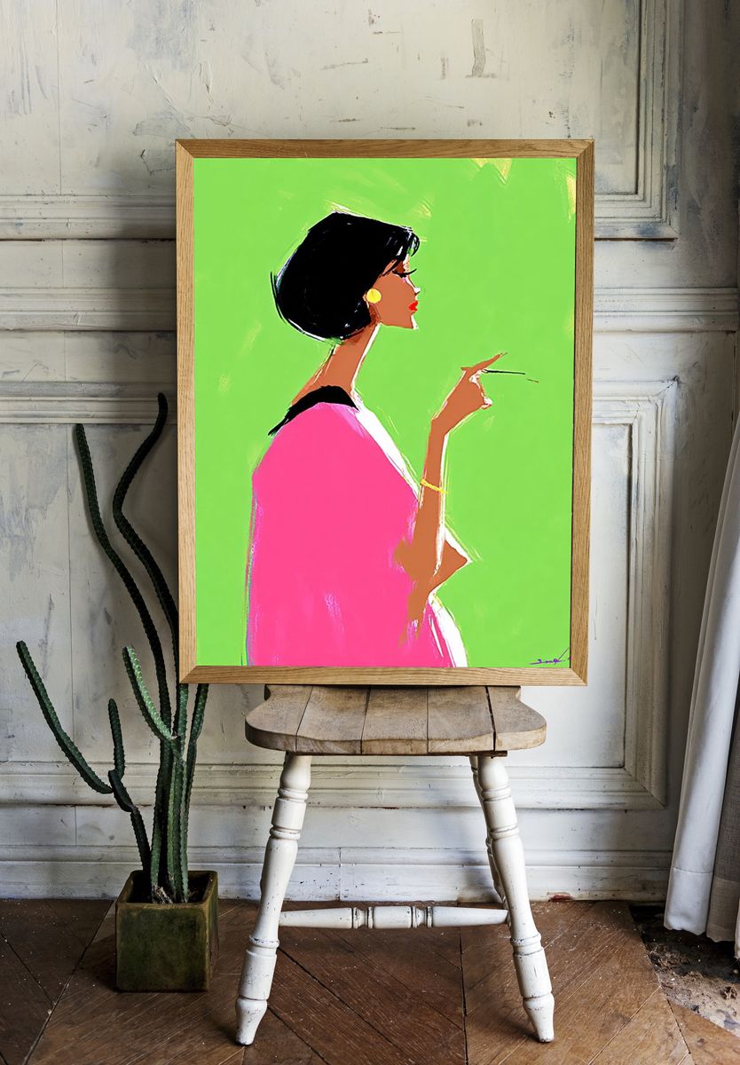 Pop Art Woman Profile Poster. room preview