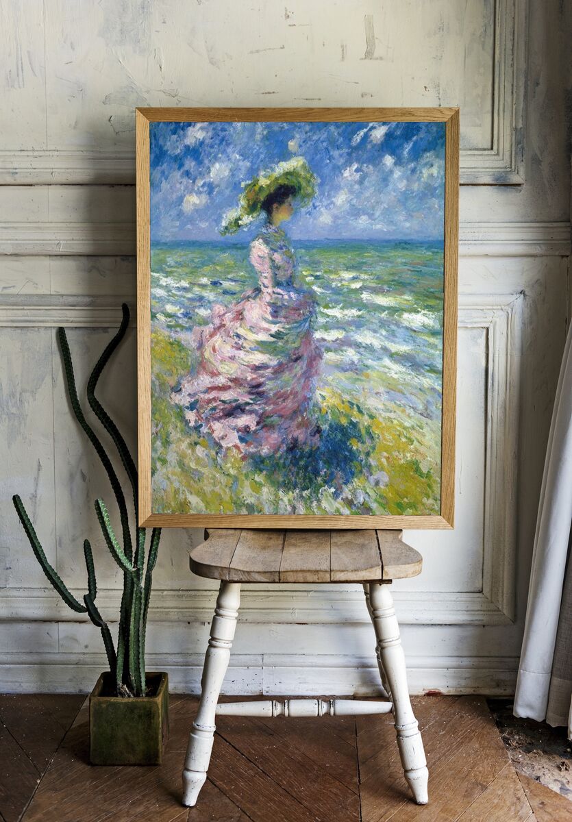Woman by the Sea — Impressionist Print. room preview