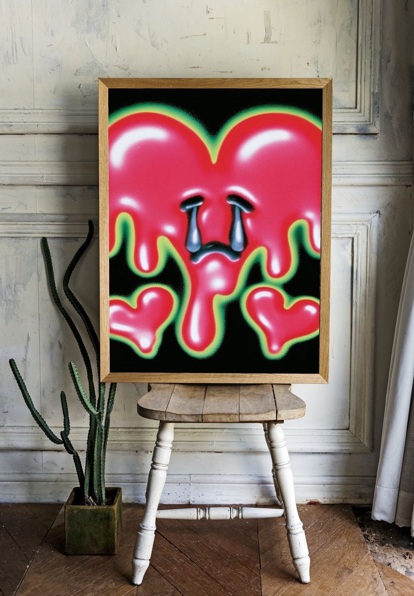 Melting Heart Tears Pop-Art Poster. room preview