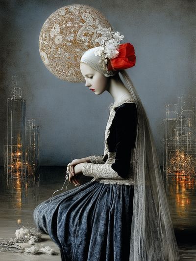 Surreal Girl Portrait Print.
