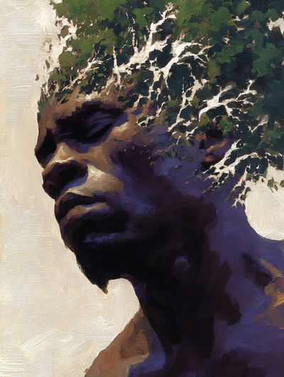 Abstract Portrait Oil Print. poster print