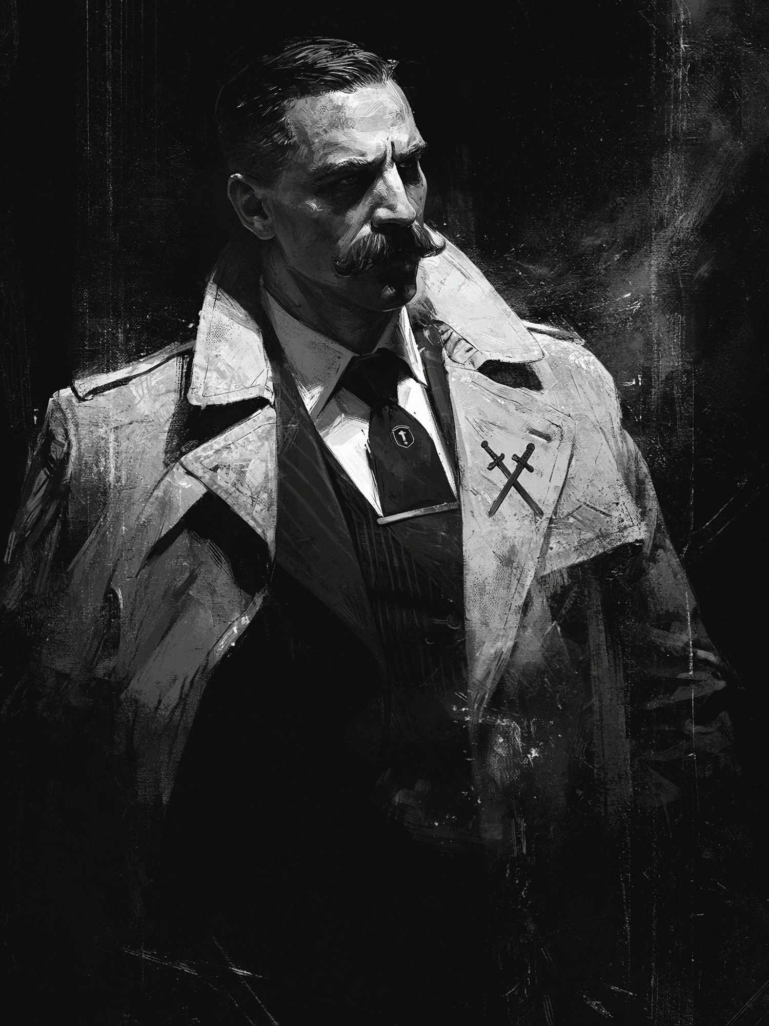 Noir Detective Portrait Print. poster detail