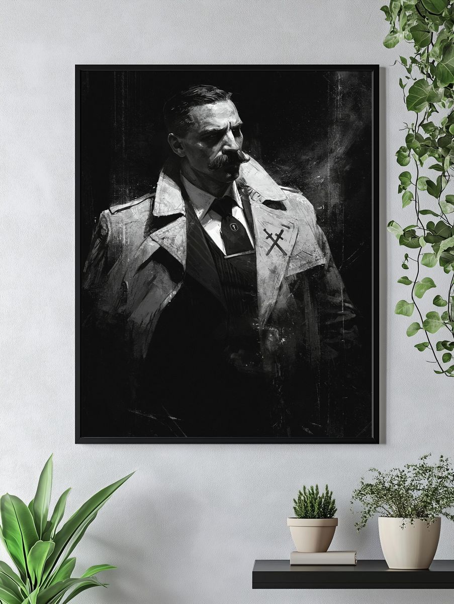 Noir Detective Portrait Print. — room view 4