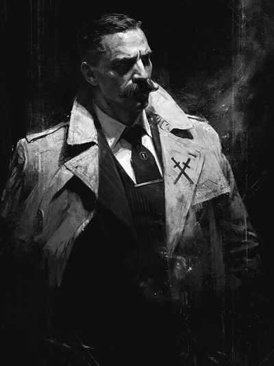 Noir Detective Portrait Print. poster