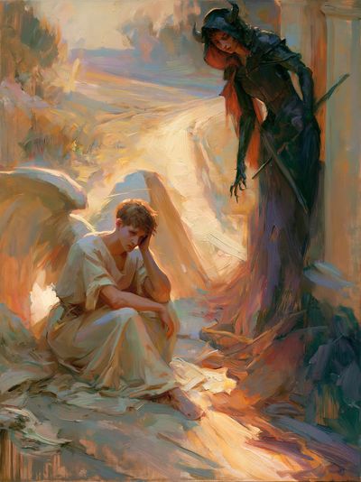 Fantasy Figures Oil Painting Poster. poster print