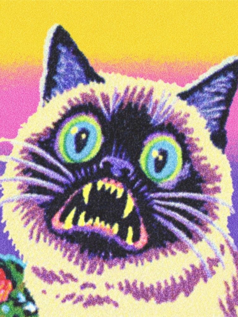 Psychedelic Cat Pop-Art Poster. poster detail