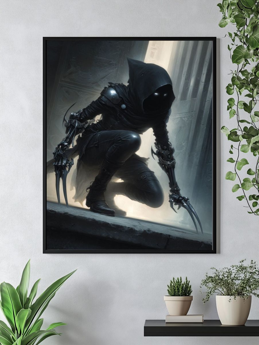 Mysterious Assassin — Fantasy Art Print. — room view 4