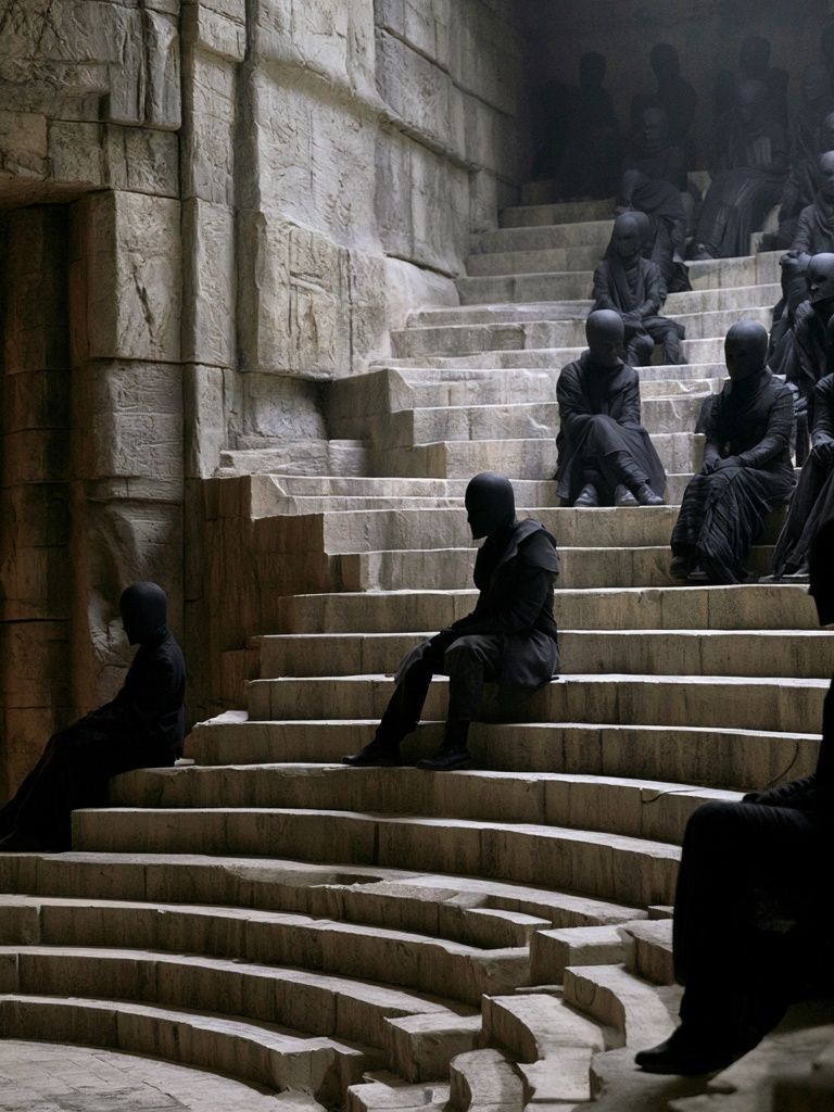 Stone Amphitheater Figures Fine-Art Print. poster detail