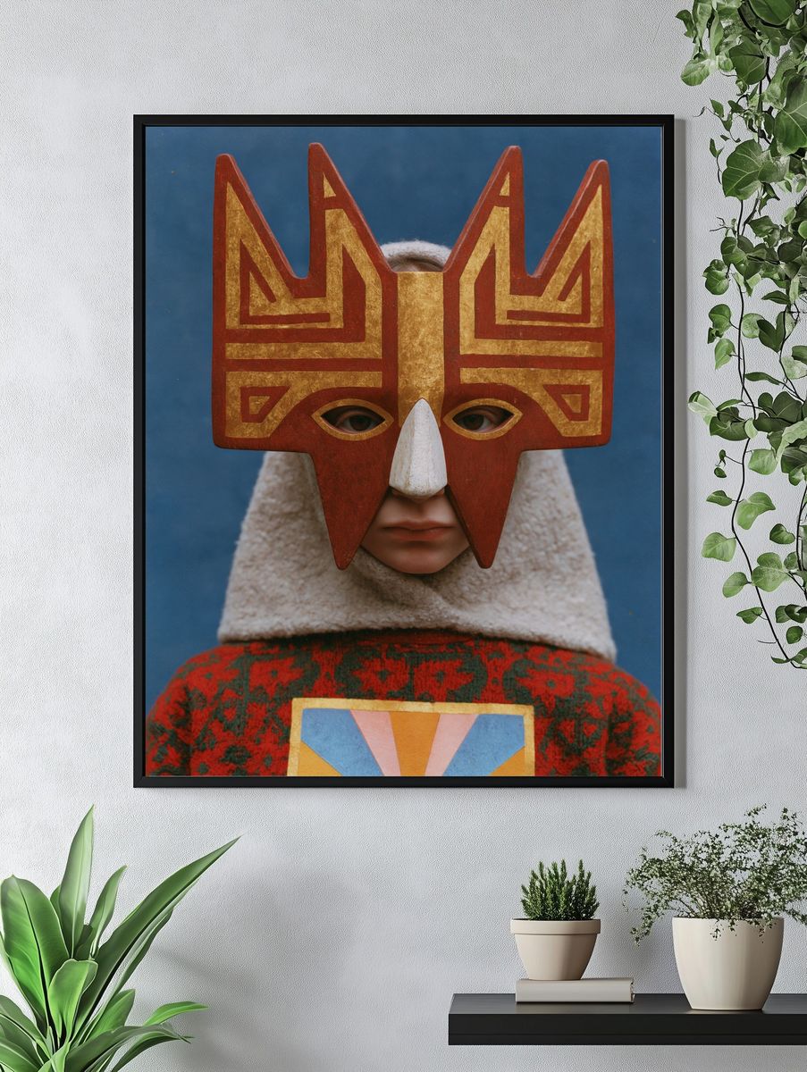 Masked Figure Portrait Print. — room view 4