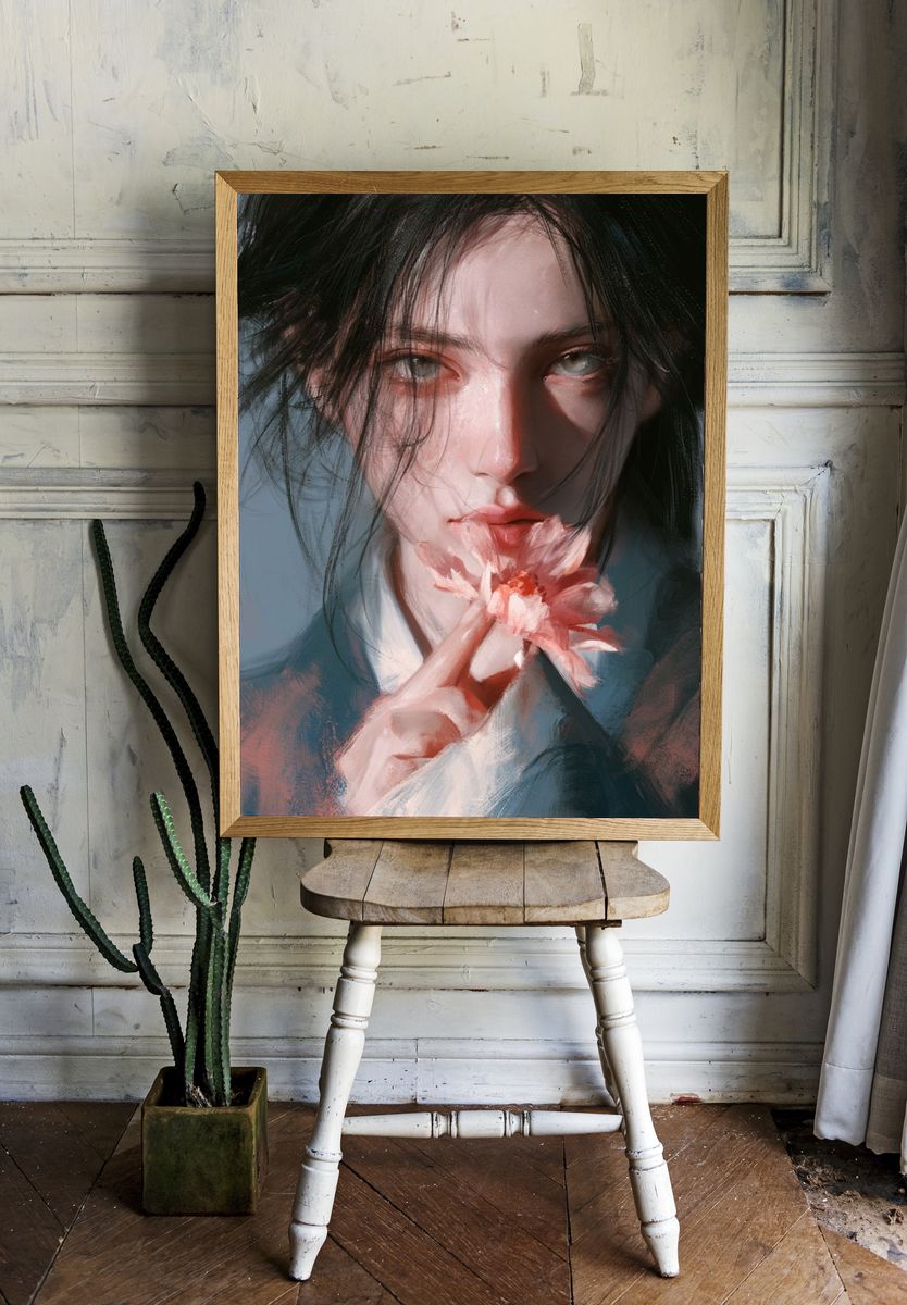 Floral Portrait Fine-Art Poster. — room view 1