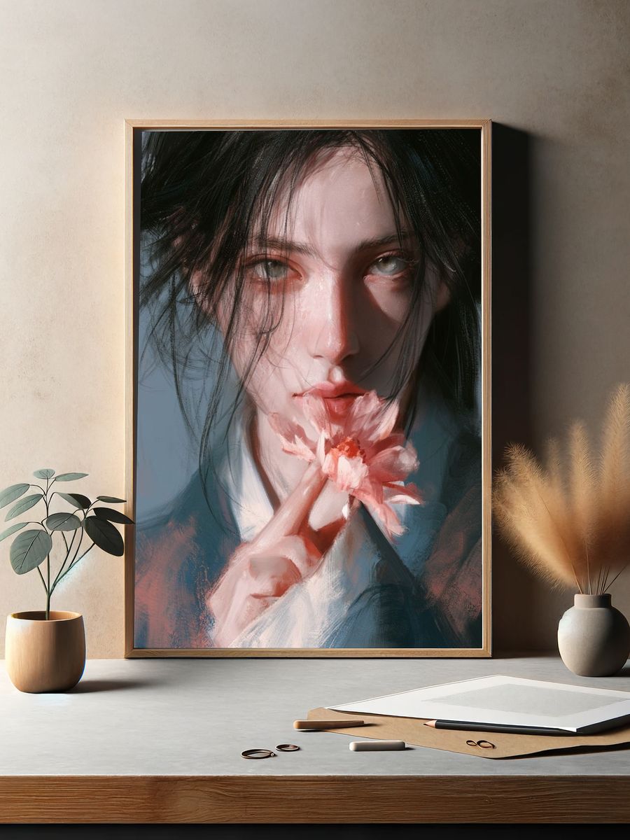 Floral Portrait Fine-Art Poster. — room view 2