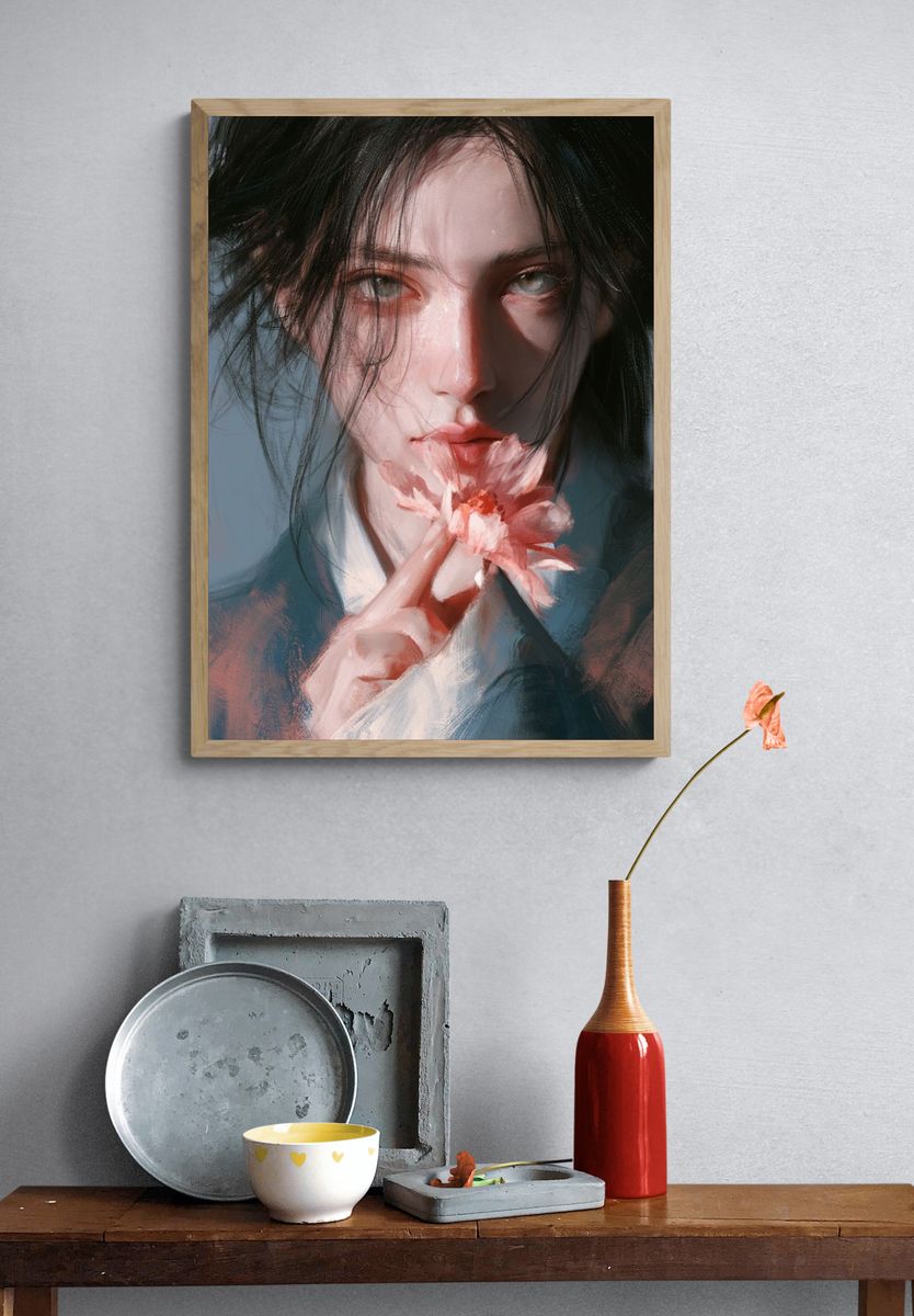 Floral Portrait Fine-Art Poster. — room view 3