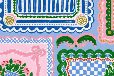 Pastel Folk Pattern Poster. poster