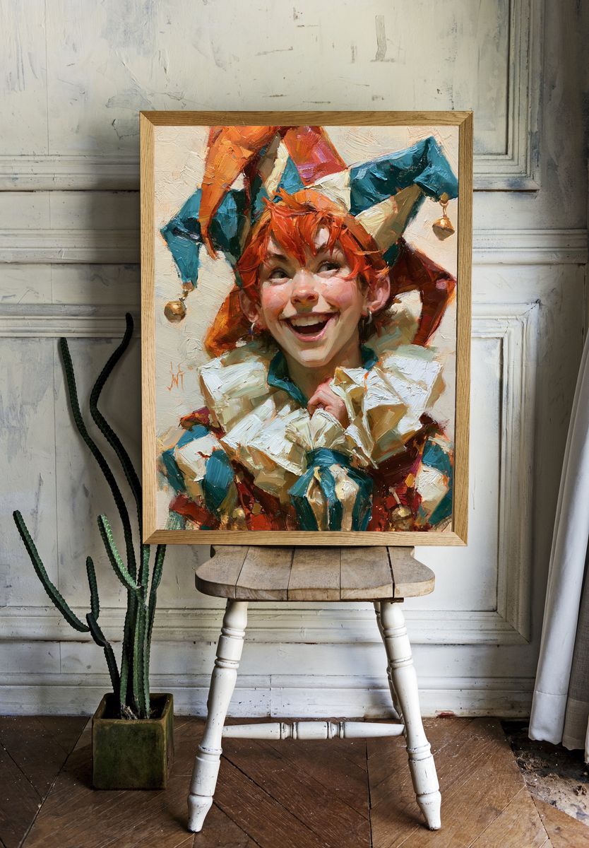 Jester Portrait Fine-Art Poster. — room view 1