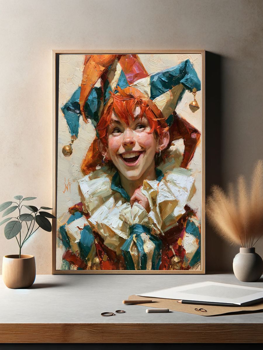 Jester Portrait Fine-Art Poster. — room view 2