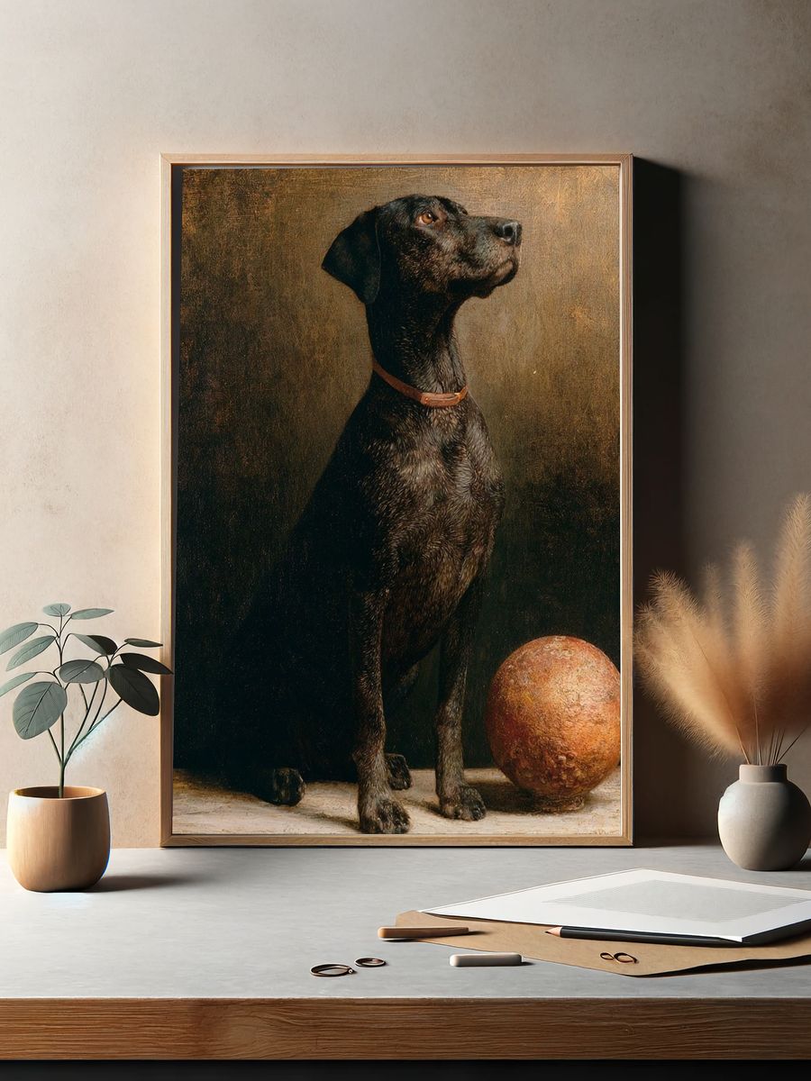 Black Dog Still Life Poster. — room view 2