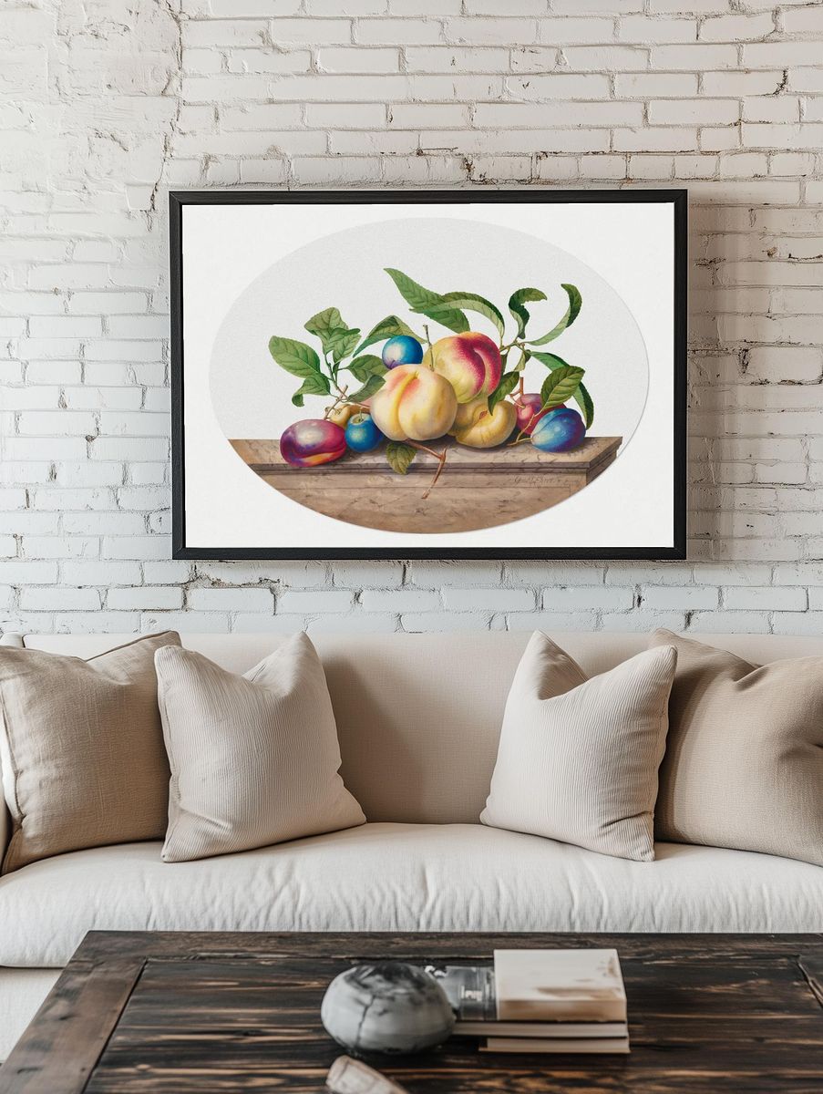 Fruit Arrangement: Peaches Plums Slab. — room view 1