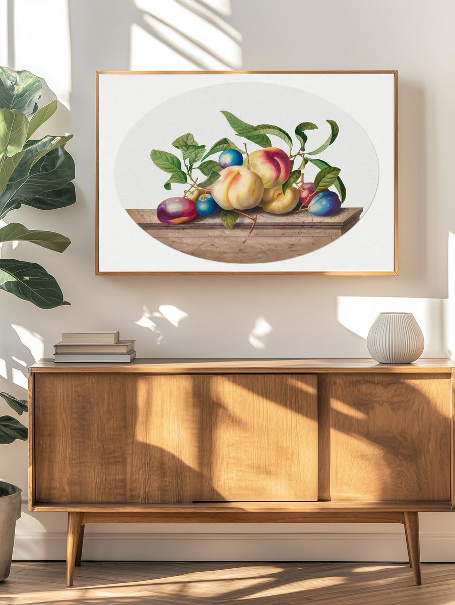 Fruit Arrangement: Peaches Plums Slab. — room view 3
