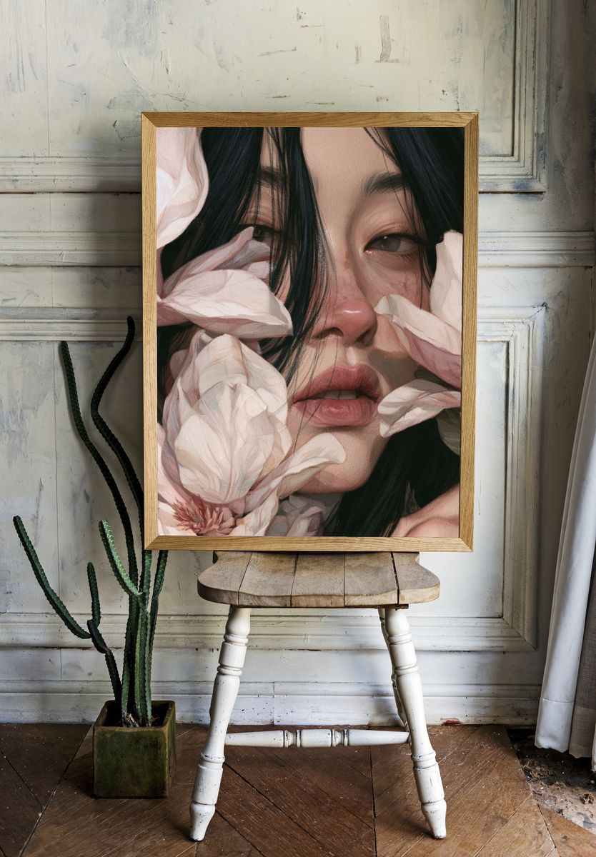 Floral Portrait Fine-Art Poster. room preview