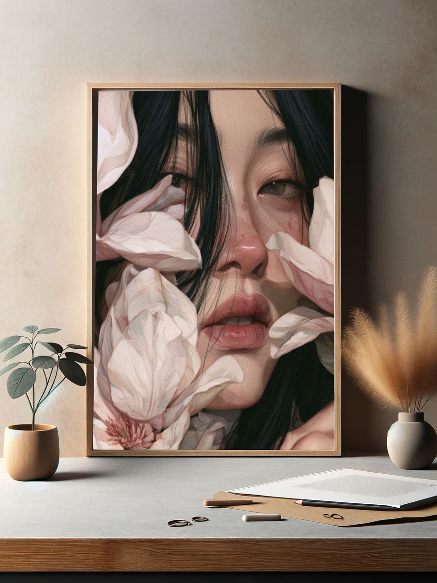 Floral Portrait Fine-Art Poster. — room view 2