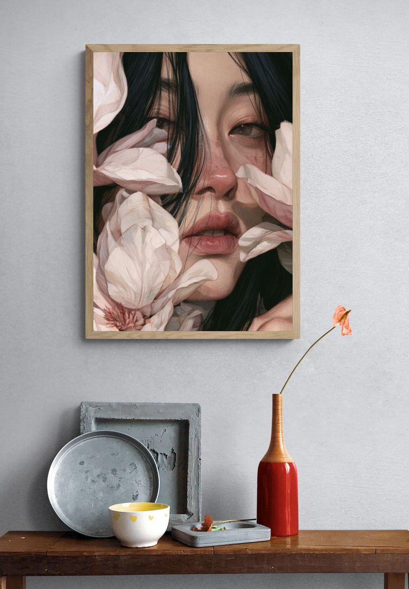 Floral Portrait Fine-Art Poster. — room view 3