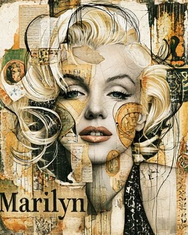 Marilyn Collage Portrait Print. poster detail