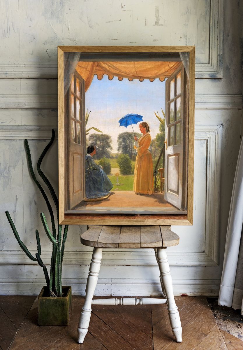 Women in Garden — Fine Art Print. — room view 1