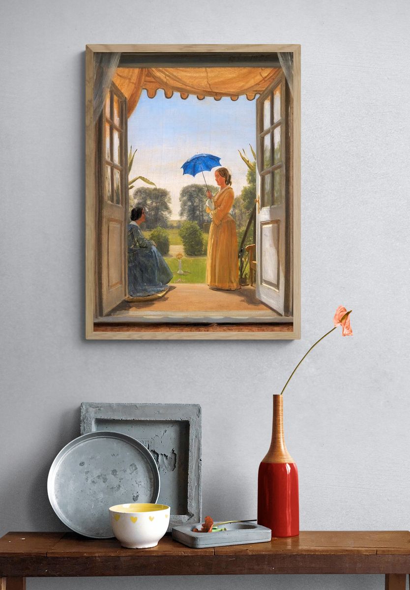 Women in Garden — Fine Art Print. — room view 3