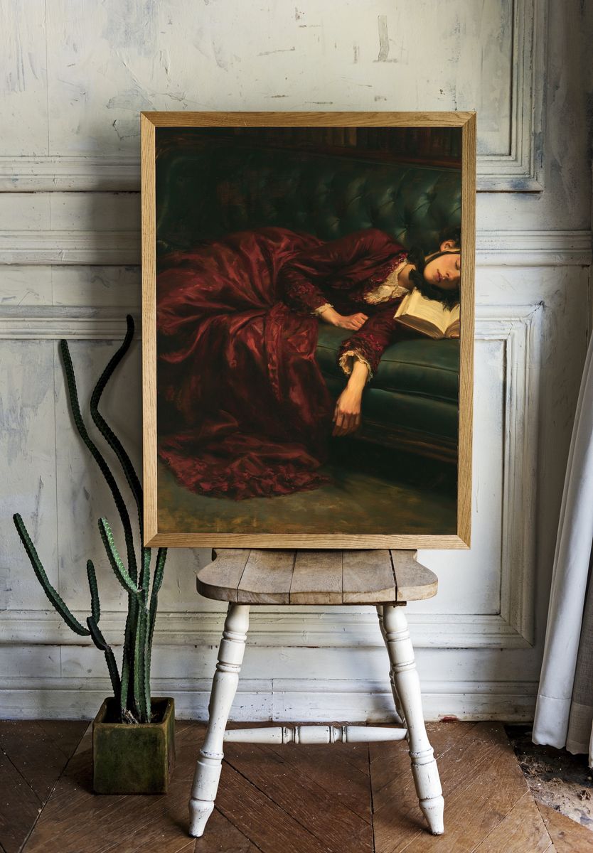 Sleeping Reader Fine-Art Print. room preview