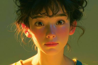 Curious Girl Portrait Print.