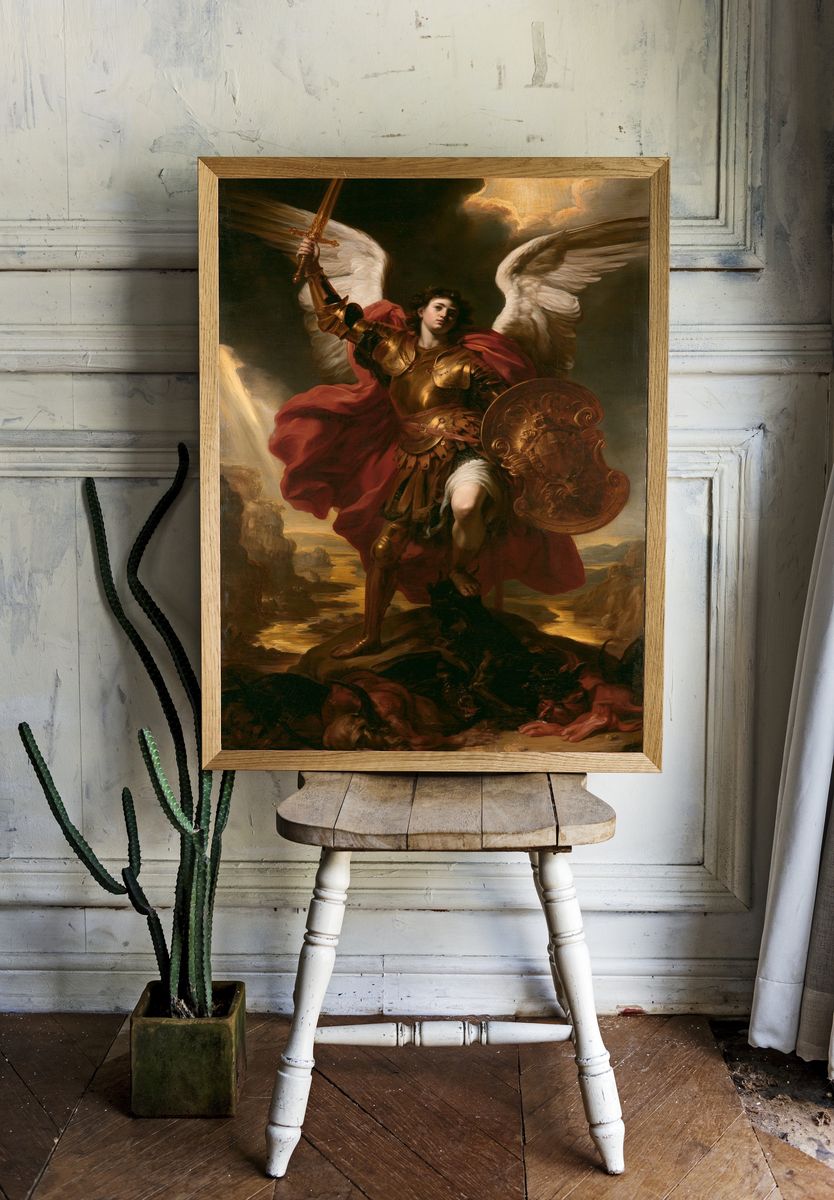 Archangel Michael Baroque Print. room preview