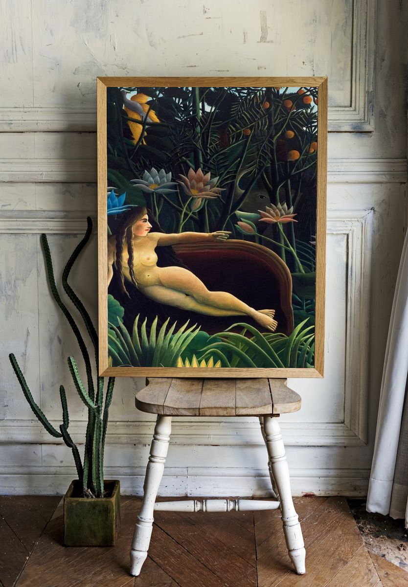Nude Woman in Tropical Garden — Fine Art Print room preview