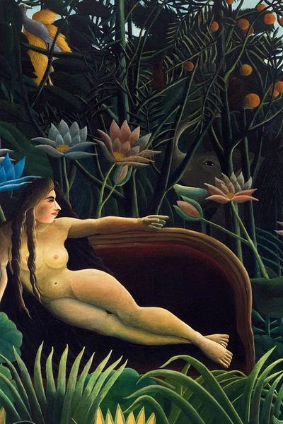 Nude Woman in Tropical Garden — Fine Art Print. poster print